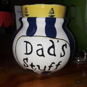 Dad's  stuff coin jar hand painted